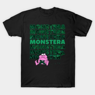 Monstera Monster modern Text design T-Shirt